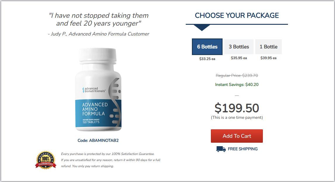 Buy Advanced Amino Formula 6 Bottles